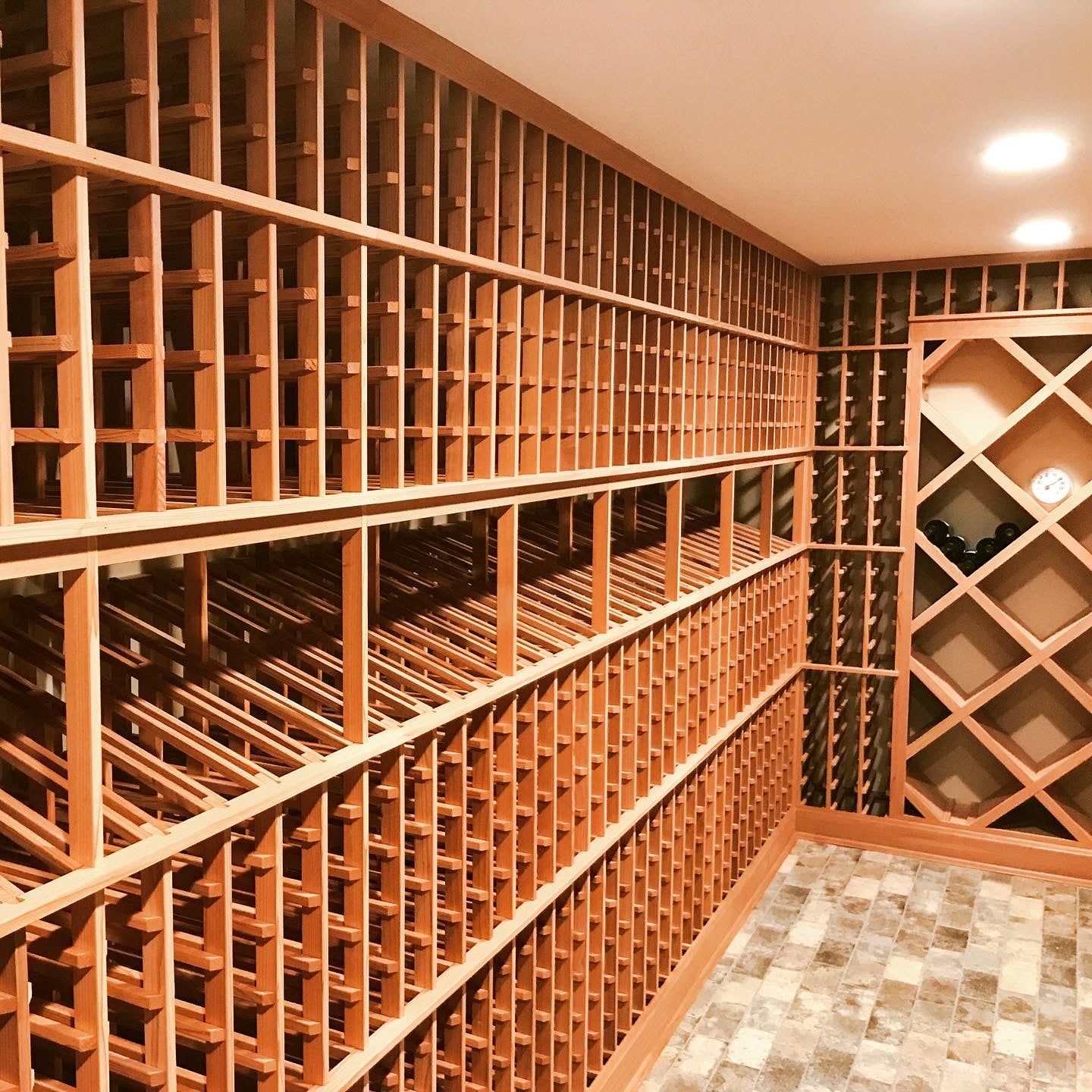 Custom redwood wine room by Kedco